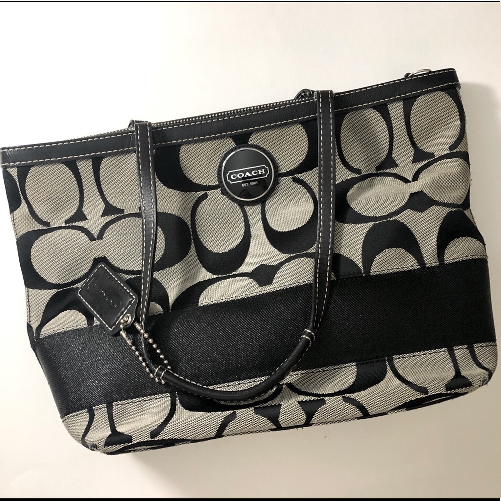 Coach Monogram Shoulder Tote Bag